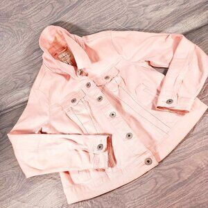 Women's Torrid Denim Cotton Blend Pastel Pink Stretchy Jean Jacket Plus Size  00